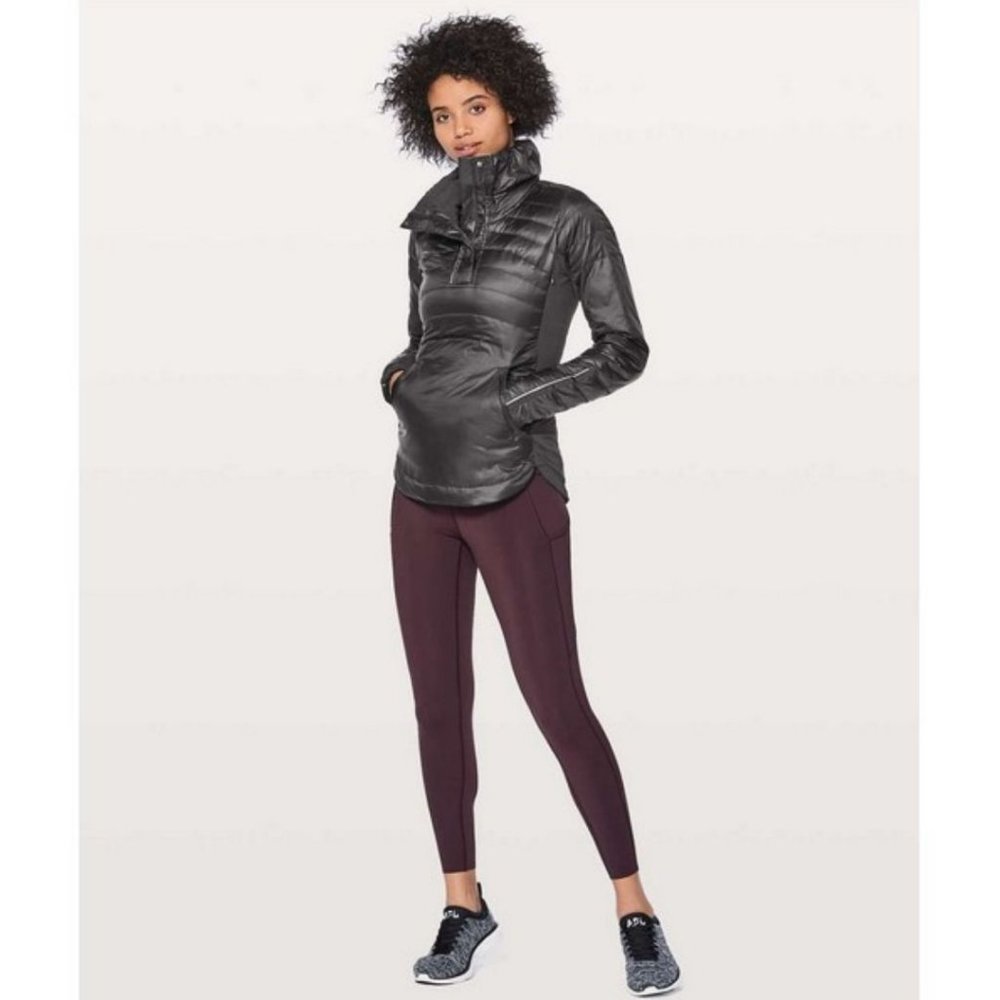 Lululemon Down For A Run Pullover II Black Size 4 Goose Down Rulu Reflective